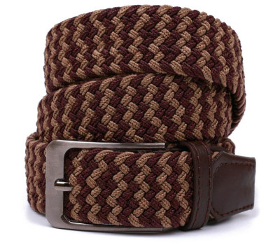 Красивый текстильный ремень Vintage 20813 Коричневый