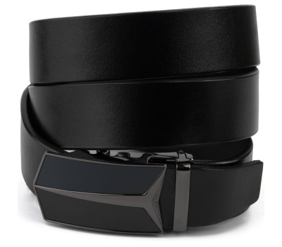 Ремінь чоловічий з автоматичною пряжкою Vintage 20282 Чорний