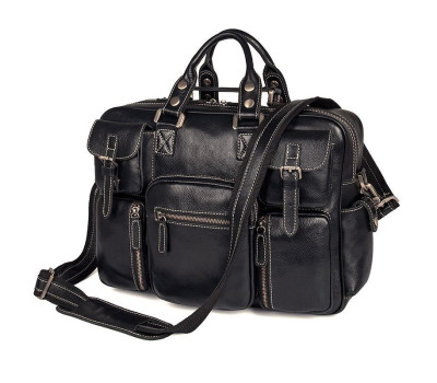 Багатофункціональна сумка з натуральної шкіри Vintage 14204 Чорна