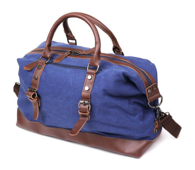 Дорожня сумка текстильна середня Vintage 20084 Синя