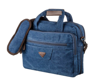 Сумка текстильна для ноутбука 15.6 на два відділення Vintage 20179 Синя