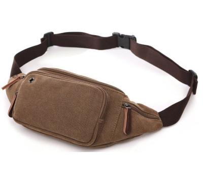 Сумка поясна текстильна Vintage 20176 Коричнева