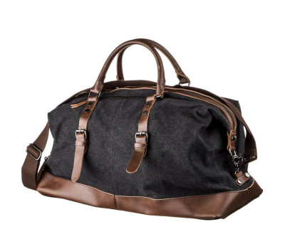 Дорожня сумка текстильна велика Vintage 20166 Чорна