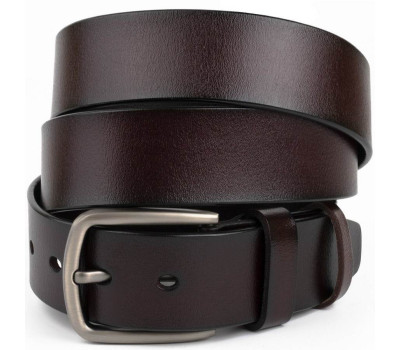 Ремінь чоловічий з затемненою пряжкою механіка Vintage 20315 Коричневий