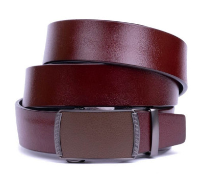 Ремінь чоловічий c пряжкою-автомат Vintage 20339 Коричневий