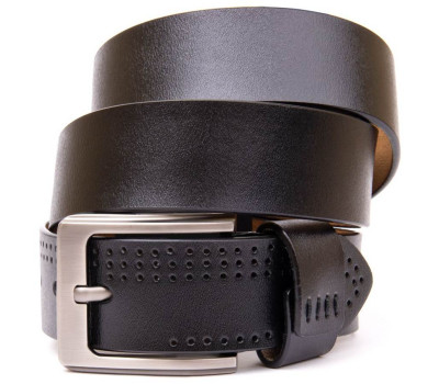 Ремінь з дірками чоловічий Vintage 20383 Чорний