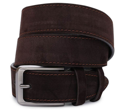 Замшевый стильный мужской ремень Vintage 20734 Коричневый