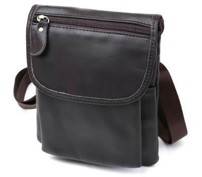 Шкіряна компактна чоловіча сумка через плече Vintage 20468 Коричневий