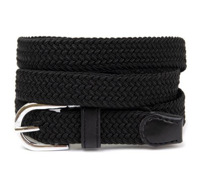 Текстильний тонкий жіночий ремінь класика Vintage 20544 Чорний