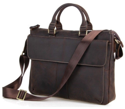 Кожаная мужская сумка европейского качества Vintage 14161 Коричневая