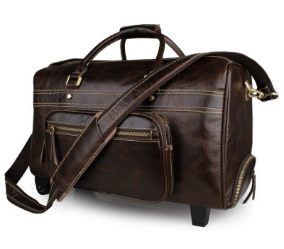 Сумка дорожня Vintage 14253 на колесах Коричнева