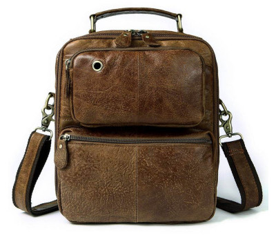 Сумка з ефектами старовини чоловіча Vintage 14673 Руда