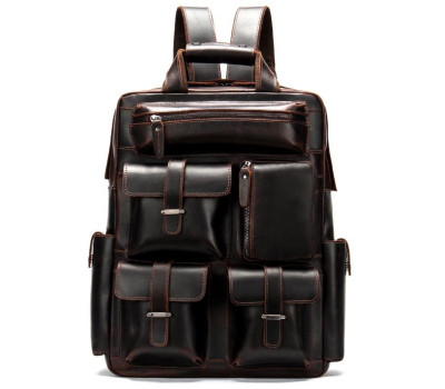 Рюкзак дорожный Vintage 14711 кожаный Темно-Коричневый