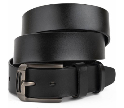 Ремінь чоловічий з затемненою пряжкою механіка Vintage 20314 Чорний