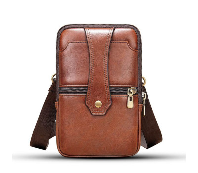 Барсетка чоловіча вертикальна на пояс 20368 Vintage Коричнева