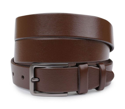 Стильний шкіряний чоловічий ремінь батал Vintage 20713 Коричневий