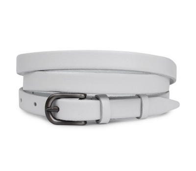 Женский тонкий ремень из натуральной кожи Vintage 20770 Белый