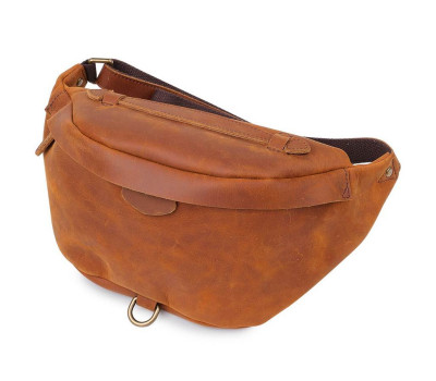 Шкіряна чоловіча вінтажна сумка на пояс Vintage 20371 Коричневий