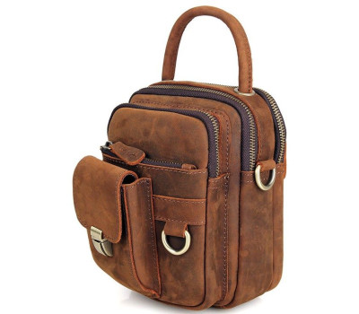 Сумка чоловіча Vintage 14416 в вінтажному стилі Коричнева