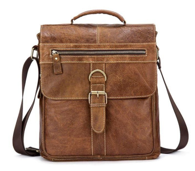 Сумка з потертостями Vintage 14754 Cвітло-коричнева