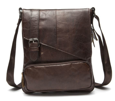 Стильна чоловіча шкіряна сумка Vintage 14847 Коричнева