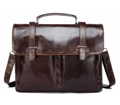 Портфель з гладкої шкіри Vintage 14866 Коричневий