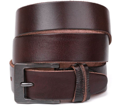 Ремень с массивной пряжкой Vintage 20128 Коричневый