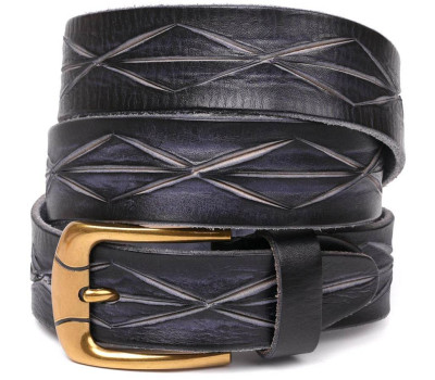 Ремень кожаный Vintage 20126 Черный