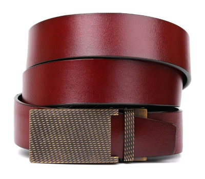 Оригінальний чоловічий ремінь з автоматичною латунною пряжкою Vintage 20214 Коричневий