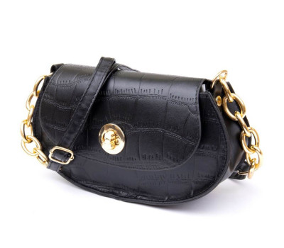 Горизонтальна сумка овал із шкірзамінника Vintage sale_14918 Чорна