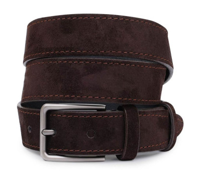 Классический замшевый ремень для мужчин Vintage 20705 Коричневый