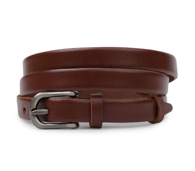 Гладкий стильный женский ремень Vintage 20766 Коричневый