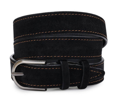 Замшевый ремень для женщин Vintage 20799 Черный