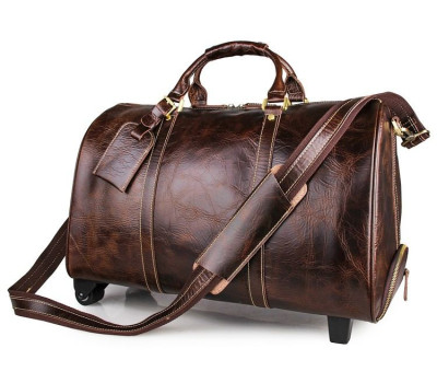 Сумка дорожня Vintage 14254 на колесах Коричнева