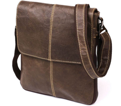 Шкіряний чоловічий месенджер Vintage 14849 Коричневий