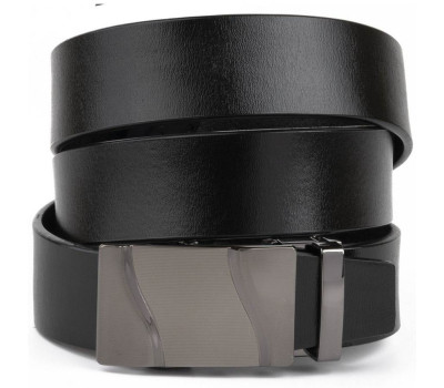 Ремінь чоловічий c затемненій пряжкою хвиля Vintage 20250 Чорний