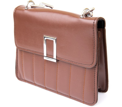 Горизонтальна сумка зі шкірозамінника Vintage sale_14907 Коричнева