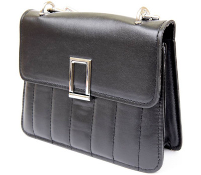 Горизонтальна компактна сумка зі шкірозамінника Vintage sale_14924 Чорна