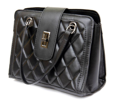 Горизонтальна сумка зі шкірозамінника Vintage sale_14928 Чорна