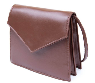 Горизонтальна сумка з лініями зі шкірозамінника Vintage sale_14933 Коричнева