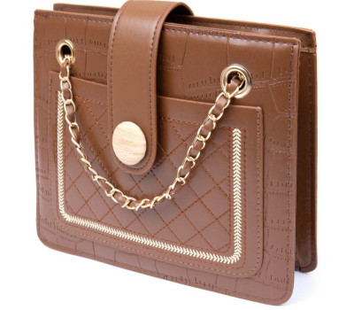 Сумка зі шкірозамінника з тисненням Vintage sale_14948 Коричнева