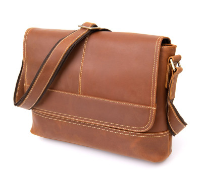 Сумка матова чоловіча почтальонка Vintage 20399 Руда