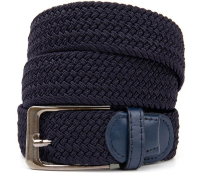 Текстильний чоловічий ремінь класика Vintage 20526 Темно-синій
