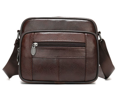 Сумка чоловіча флотар шкіряна Vintage 14988 Коричнева