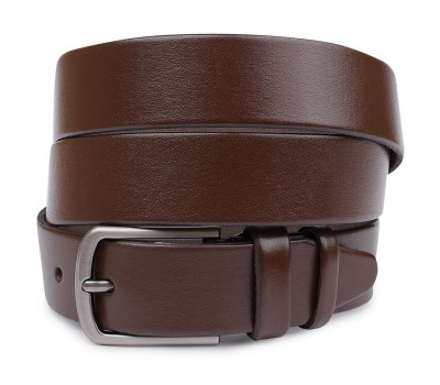 Кожаный строгий мужской ремень Vintage 20717 Коричневый
