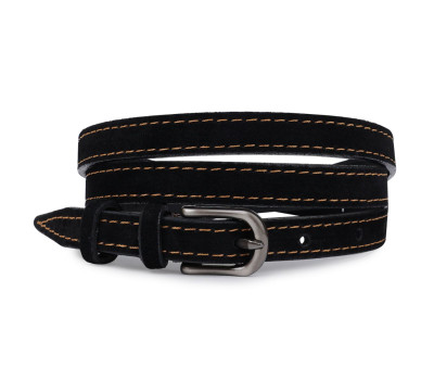 Стильний замшевий ремінь для жінок Vintage 20772 Чорний