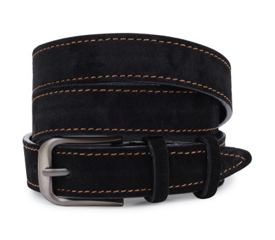 Замшевый ремень унисекс Vintage 20781 Черный