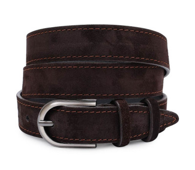 Практичный замшевый ремень Vintage 20800 Темно-коричневый