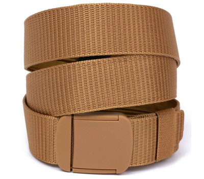 Удобный текстильный мужской ремень Vintage 20593 Золотистый