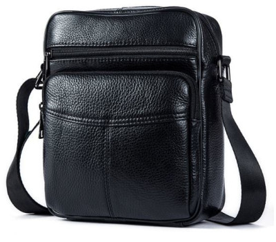 Сумка чоловіча компактна шкіряна Vintage 14909 Чорна